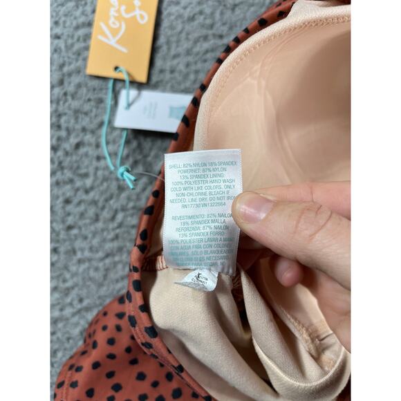 Kona Sol Swimsuit Womens Size 22 Brown Polka Dots Adjust Straps One Piece NWT - Picture 10 of 11